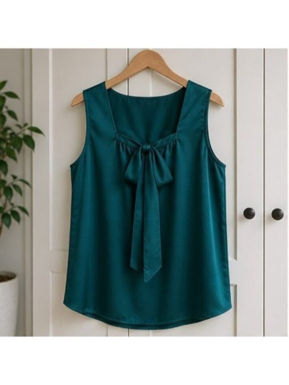Emerald Tie Neck Blouse